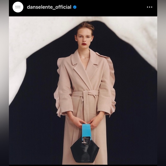 Danse Lente Black and Blue Patent Mini Johnny Bucket Bag - Picture 10 of 13